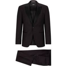 HUGO BOSS Men Suits HUGO BOSS Men's Micro-Patterned Slim-Fit Tuxedo Dark Red Dark Red