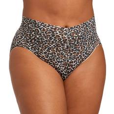 Leopard Panties Hanky Panky Retro V-kini PLUS Prints,1X,Classic Leopard Brown/Black