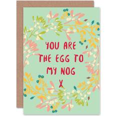 ARTERY8 Wee Blue Coo Egg To My Nog Christmas Greeting Card