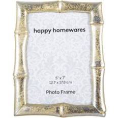 Gold Photo Frames Happy Homewares Modern 5x7 Resin with Bamboo Stalk Trim Photo Frame