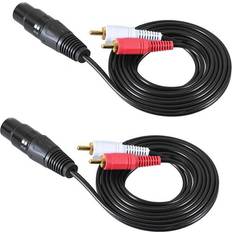 Cables Tlily 2X 1.5M/ Stereo Splitter Patch Y Cable Cord 1 XLR Female to 2 RCA Male Plug