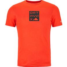 Merinowolle Oberteile Ortovox Herren 185 Merino Square T-Shirt rot