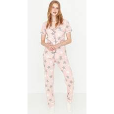 Rosa Schlafanzüge Trendyol Collection Collection Pyjama Set Rosa Unifarben für Damen