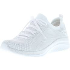 Skechers Women's Ultra Flex 3.0 Let's Dance White/Silver Textile/Synthetic Vegan Machine Washable White/Silver
