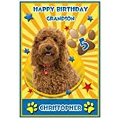 Personalised Waffle The Wonder Dog Inspired Birthday Card For Boy