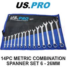 US PRO Tools 14 Spanner Wrench Set Combination Plier