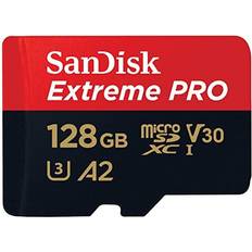 SanDisk Extreme Pro 128GB microSDXC Memory Card SD Adapter with A2 App Performance Rescue Pro Deluxe 170MB/s Class 10, UHS-I, U3, V30