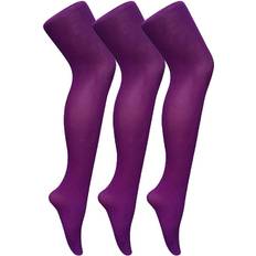 Clothing Sock Snob Pair Multipack Womens Coloured Opaque Denier Tights Purple