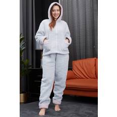 Clothing Ezysleep Snow Fleece PJ Lounge Set Silver