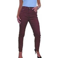 Red Jeans Icecoolfashion Slim Stretch Denim Jeans Maroon