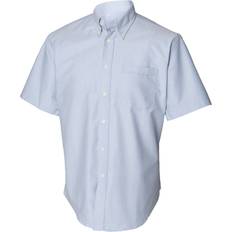 Clothing Henbury Short Sleeve Classic Oxford Work Shirt Blue