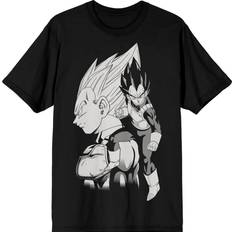 Clothing BioWorld Dragon Ball Z Vegeta Black and White Character Art Men’s Black T-Shirt-Medium