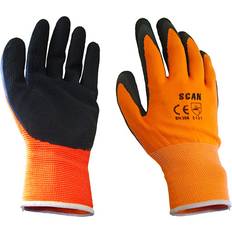 L Disposable Gloves Scan Foam Latex Coated Gloves Orange