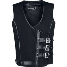 Imitazione Pelle Gilet Gilet Gothic di Gothicana - Akephalos - Uomo - Nero