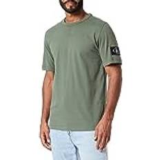 Calvin Klein Organic T-shirts Calvin Klein JeansBadge Regular Tee Llp - Thyme, Male, Ropa, Camiseta de Manga Corta