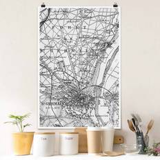 Mapas Pósters Poster Tableau Vintage St Germain Paris Póster