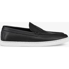 Christian Louboutin Loafers Christian Louboutin Black Varsiboat Logo-embossed Leather Boat Shoes Eur Men