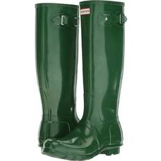 Laced Rain Boots Hunter WFT1000RGL Women's Original Tall Gloss Rain Boots, Green, BM Women