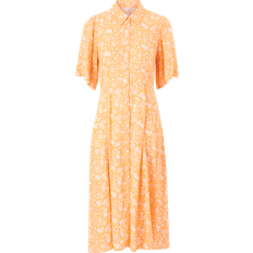 Orange - Skjortklänningar Y.A.S Skjortklänning yasStelli 2/4 Midi Shirt Dress Orange