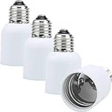 Intirilife E27 to E40 Lamp Socket Adapter in White 4 x Lamp Adapters for Converting E27 to E40 Set of 4 Converter for Light Bulbs, LED, Halogen, Energy Saving Bulbs