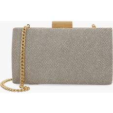 Dune London Belleview Chain Strap Crystal Clutch Bag, Pewter