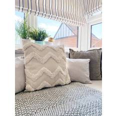 Geko Chevron Tufted Scatter Cushion Beige