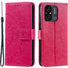 Skalo Xiaomi Redmi 12C 4G Mandala Flip Cover Cerise