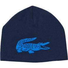 Mössor Lacoste Contrast Crocodile Reversible Beanie Navy Blue/Blue