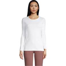 Lands' End Women T-shirts Lands' End Women's Cotton Rib Long Sleeve Crewneck T-Shirt White White