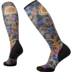 Smartwool Ski Targeted Cushion Royal Floral Print OTC Socks Women's Black