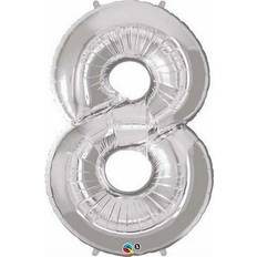 Globos Amscan Anagram 88602 26 in. Number 8 Silver Super Shape Foil Balloons