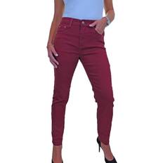 Red Jeans Icecoolfashion Slim Stretch Denim Jeans Maroon