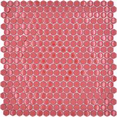 Röda Mosaik Mosaik-Netzwerk Mosaik Hexagon Ena Mix Red 29x29.5x0.6 cm