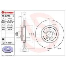 Volvo Brake System Brembo 09.D251.11 Prime Brake Disc