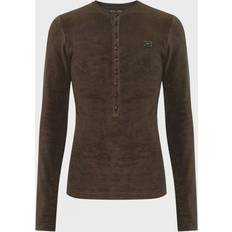 Dolce & Gabbana Cardigans Dolce & Gabbana Henley-Hemd aus Baumwolle Braun