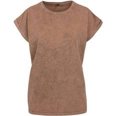 Clothing Build Your Brand Acid Wash Extended Shoulder T-Shirt Khaki