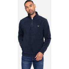 Clothing Threadbare 'Blade' Zip Neck Fleece Navy