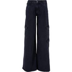 Urban Classics Ladies’ mid waist cargo denim pants Cargo Trousers black