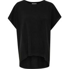 Women - XXL Capes & Ponchos Part Two Stila Round Neck Short Sleeve Jumper Black