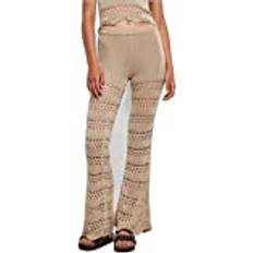 Bronce Ropa Urban Classics Legging Punto Acampanado Para Mujer - Beige