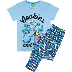 Azul - Mujer Pijamas Sesame Street Womens/Ladies Cookie Monster Pyjamas Blue