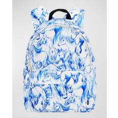 Plast Skolväskor Molo Backpack dagsryggsäck barn/junior Blue Horses,ONE SIZE