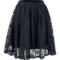 3XL Röcke Gothicana by EMP Lace Covered Skirt Kurzer Rock schwarz S, M, L, XL, XXL, 3XL, 4XL