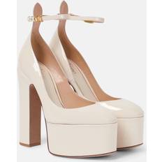 Valentino Garavani Heels & Pumps Valentino Garavani Tan-Go Patent Leather Platform Pumps - White