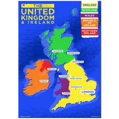 Multicoloured Posters Grindstore Ireland Country Map Mini Poster