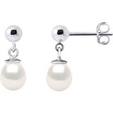 Natural Earrings Diadema Diadema Womens Earrings White Gold and Real Freshwater Pearls One