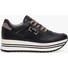 Sneakers NeroGiardini Leather Logo Plate Platform Sneakers - Black