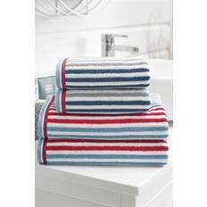 Bath Towels Deyongs Striped Ribbed Textured Hanover Bath Towel Blue