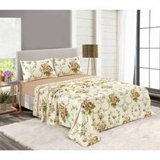 Florals Bed Sheets Kampala hill Kampala Hill Olivia Flannelette Floral Bed Sheet Brown
