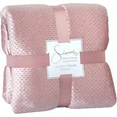Velvet Blankets Sienna Glitter Soft Blankets Silver